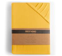 DecoKing Drap-Housse 180x200-200x200 cm 100% Coton Peigné Jersey Doux Drap Housse 180x200cm - 200x200cm Jaune Amber