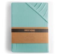 DecoKing Drap-Housse 180x200-200x200 cm 100% Coton Peigné Jersey Doux Drap Housse 180x200cm - 200x200cm Turquoise Clair Amber