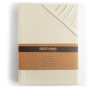 DecoKing Drap-Housse 200x200-200x220 cm 100% Coton Peigné Jersey Doux Drap Housse 200x200cm - 200x220cm Beige Amber