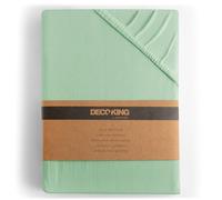 DecoKing Drap-Housse 200x200-200x220 cm 100% Coton Peigné Jersey Doux Drap Housse 200x200cm - 200x220cm Menthe Amber