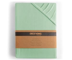 DecoKing Drap-Housse 200x200-200x220 cm 100% Coton Peigné Jersey Doux Drap Housse 200x200cm - 200x220cm Menthe Amber