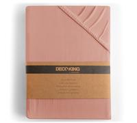 DecoKing Drap-Housse 200x220-220x240 cm 100% Coton Peigné Jersey Doux Drap Housse 200x220cm - 220x240cm Saumon Amber