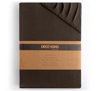 DecoKing Drap-Housse 200x220-220x240 cm 100% Coton Peigné Jersey Doux Drap Housse 200x220cm - 220x240cm Marron Amber