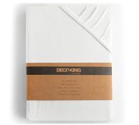 DecoKing Drap-Housse 200x220-220x240 cm 100% Coton Peigné Jersey Doux Drap Housse 200x220cm - 220x240cm Blanc Amber