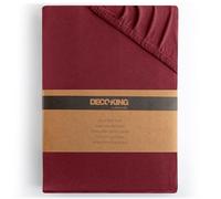 DecoKing Drap-Housse 200x220-220x240 cm 100% Coton Peigné Jersey Doux Drap Housse 200x220cm - 220x240cm Bordeaux Amber