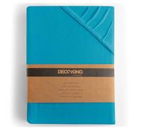 DecoKing Drap-Housse 80x200-90x200 cm 100% Coton Peigné Jersey Doux Drap Housse 80x200cm - 90x200cm Cyan Amber