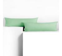 DecoKing Lot de 2 Taies d'oreiller 20 x 120 cm Jersey 100% Coton Peigné Fermeture Éclair Menthe Amber