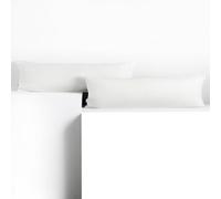 DecoKing Lot de 2 Taies d'oreiller 20 x 145 cm Jersey 100% Coton Peigné Fermeture Éclair Blanc Amber