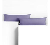 DecoKing Lot de 2 Taies d'oreiller 40 x 145 cm Jersey 100% Coton Peigné Fermeture Éclair Lavande Amber
