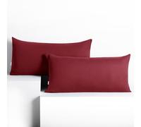 DecoKing Lot de 2 Taies d'oreiller 40 x 80 cm Jersey 100% Coton Peigné Fermeture Éclair Bordeaux Amber
