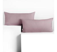 DecoKing Lot de 2 Taies d'oreiller 40 x 80 cm Jersey 100% Coton Peigné Fermeture Éclair Bruyère Amber