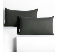 DecoKing Lot de 2 Taies d'oreiller 50 x 60 cm Jersey 100% Coton Peigné Fermeture Éclair Graphite Amber
