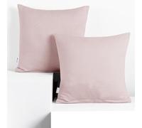 DecoKing Lot de 2 Taies d'oreiller 80 x 80 cm Jersey 100% Coton Peigné Fermeture Éclair Lilas Amber
