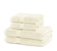 DecoKing Marina Ensemble de serviettes de bain en coton absorbant, Coton, ecru, 2*50x100 + 2*70x140