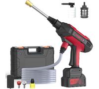 DECOKTOOL Buse de jet PowerWasher sans fil 1080 PSI haute pression pour tuyau d'arrosage pour lavage de voiture, nettoyage de jardin, terrasse, rouge