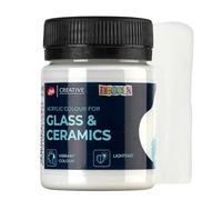 Decola Peinture Porcelaine Blanc - 50ml Permanente pour Verre et Céramique - Haut Pouvoir Couvrant sur les Surfaces Foncées - Fabriqué par Nevskaya Palitra