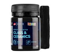 Decola Peinture Porcelaine Noir | 50ml Permanente pour Verre et Céramique | Haut Pouvoir Couvrant sur les Surfaces Foncées | Fabriqué par Nevskaya Palitra