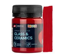 Decola Peinture Porcelaine Rouge | 50ml Permanente pour Verre et Céramique | Haut Pouvoir Couvrant sur les Surfaces Foncées | Fabriqué par Nevskaya Palitra