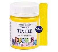 Decola - Peinture Textile Effet Jaune Paillette 50ml | Teinture à Haute Teneur en Pigments | Fabriqué par Nevskaya Palitra