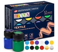 Decola Set de peinture textile acrylique 12x20 ml Couleur pour textile résistant au lavage en machine | Fabriqué par Nevskaya Palitra
