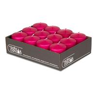 DecoLite Wenzel Kerzen - Lot de 12 bougies piliers 80/60 mm - Auto-extinguibles, certifiées RAL, durée de combustion de 27 heures - 100 % fabriquées en Allemagne par Wenzel Kerzen (fuchsia)