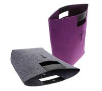 DECOMELODY 2pcs Sacoche Bible en Feutre Réutilisable Grosse Capacité Pochette D'église Polyvalente Paquet à Main Shopping Élégant pour Rangement à Domicile