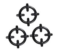 DECOMELODY 3 Supports pour Cuisinière à Gaz en Fer, Anneaux pour Cafetière, Surface Lisse, Noir, Lot de 3, Cuisine