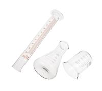 DECOMELODY Bécher 250 Ml, Flacon Conique 250 Ml, Cylindre Gradué 100 Ml - Outil de Mesure Précis pour Laboratoire, Éducation et Expériences à Domicile