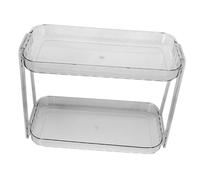 DECOMELODY Étagère de Rangement de Comptoir pour Salle de Bain Double Niveau Transparent Pet Organiseur de Cosmétiques Stable et Polyvalent pour Bureau et Chambre