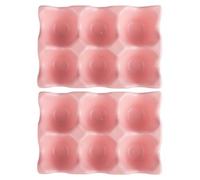 DECOMELODY Lot De 2 Plateaux à Œufs En Céramique, Support De Rangement 6 Compartiments, Empilable, Couleur Rose, Organiseur Pour Réfrigérateur, Conteneur Solide Facile à Nettoyer