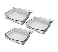 DECOMELODY Lot de 3 Paquet de Rangement Pliables en Tissu Non Tissé Gris 60 X 40 X 15 CM Conteneurs de Rangement sous Lit pour Vêtements Couettes et Accessoires Organisateur Pratique