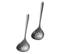 DECOMELODY Louche à Soupe En Acier Inoxydable 304 Épais Et Écumoire Fendue Long Manche, Ensemble De Cuillères Cuisine Élégantes Pour Potée, Usage Lave-vaisselle Et Service à Table