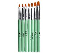 DECOMELODY Pinceaux de Couleur pour Nail Art 7 Pièces Manche en Bois Vert Clair Stylo à Points pour Ongles Professionnel Femme Décoration D’ongles Accessoires Manucure