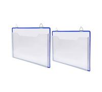 DECOMELODY Pochette Murale Suspendue en Plastique Horizontale 2 Pièces A4 | Rangement Transparent, Structure Stable et Robuste, Usage Business et Apprentissage