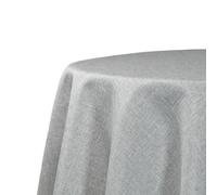 Decomira Nappe de Table Anti Tache Effet Lin - Facile à Laver et Repasser - comme Nappe rectangulaire de Jardin en Plein air pour Table à Manger - Gris - 200 cm Ronde