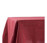 Decomira Nappe de Table Anti Tache Effet Lin - Facile à Laver et Repasser - comme Nappe rectangulaire de Jardin en Plein air pour Table à Manger - Rouge - 130x160 cm
