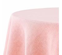 Decomira Nappe de Table Anti Tache Effet Lin - Facile à Laver et Repasser - comme Nappe rectangulaire de Jardin en Plein air pour Table à Manger - Rose - 160 cm Ronde