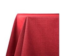 Decomira Nappe de Table Anti Tache Effet Lin - Facile à Laver et Repasser - comme Nappe rectangulaire de Jardin en Plein air pour Table à Manger - Rouge - 110x110 cm