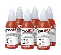 decomix Concentré de teinte n° 10 - Rouge 6 x 20 ml | Teintes brillantes | Haute force de couleur - Souvent une goutte suffit | Pour teinter presque tous les matériaux
