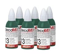 decomix Concentré de teinte n° 13 - Vert herbe 6 x 20 ml | Teintes brillantes | Haute force de couleur - Souvent une goutte suffit | Pour teinter presque tous les matériaux