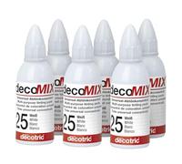 decomix Concentré de teinte n° 25 - Blanc 6 x 20 ml - Teintes brillantes - Haute force de couleur - Souvent une goutte suffit - Pour teinter presque tous les matériaux