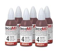 decomix Concentré de teinte n° 4 - Rouge oxyde 6 x 20 ml | Teintes brillantes | Haute force de couleur - Souvent une goutte suffit | Pour teinter presque tous les matériaux