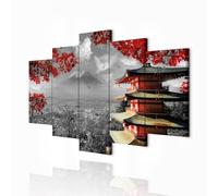 decomonkey Impression sur Toile Campagne 100x50 5 Pièces Déco Salon | Tableau decoration murale, Peinture sur Toile, Architecture nuages arbres montagnes japon paysage nature panorama