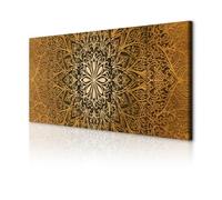 decomonkey Impression sur Toile structurée Mandala 150x60 5 Pièces | Tableau decoration murale, Cadre en Bois, Peinture sur Toile, Maison, Beige marron ethnique mandala orient zen, Déco Salon