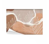 decomonkey - Papier Peint Panoramique Adhésif Plantes 441x315 cm - Stickers Muraux Salon Chambre Déco XXL Autocollant - Blanc marron beige - Couleurs tendances plantes nature abstraction