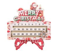 Décompte De Noël En Bois 25 Jours Centre Table Bois Père Noël | Décorations De Table Pour Calendrier Avent Pour Salle À Manger, Manteau De Cheminée, Table Basse, Bibliothèque, Étagère,