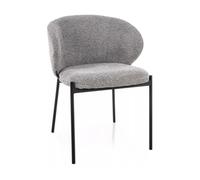 Deconation Chaise en Tissu - Gamme Kioto - Gris - Piètement Noir