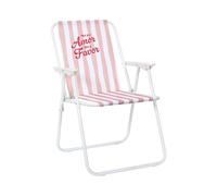 Deconation Chaise Ultra Pliante D'extérieur à Rayures Bayadère - Rose - 44 X 52 X 75 Cm