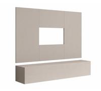 Deconation Ensemble Meuble TV Mural Fly B - Bois MDF Cachemire - 160 X 148 X 40 Cm