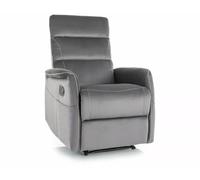 Deconation Fauteuil Relax Manuel en Velours - Gamme Solon M - Gris